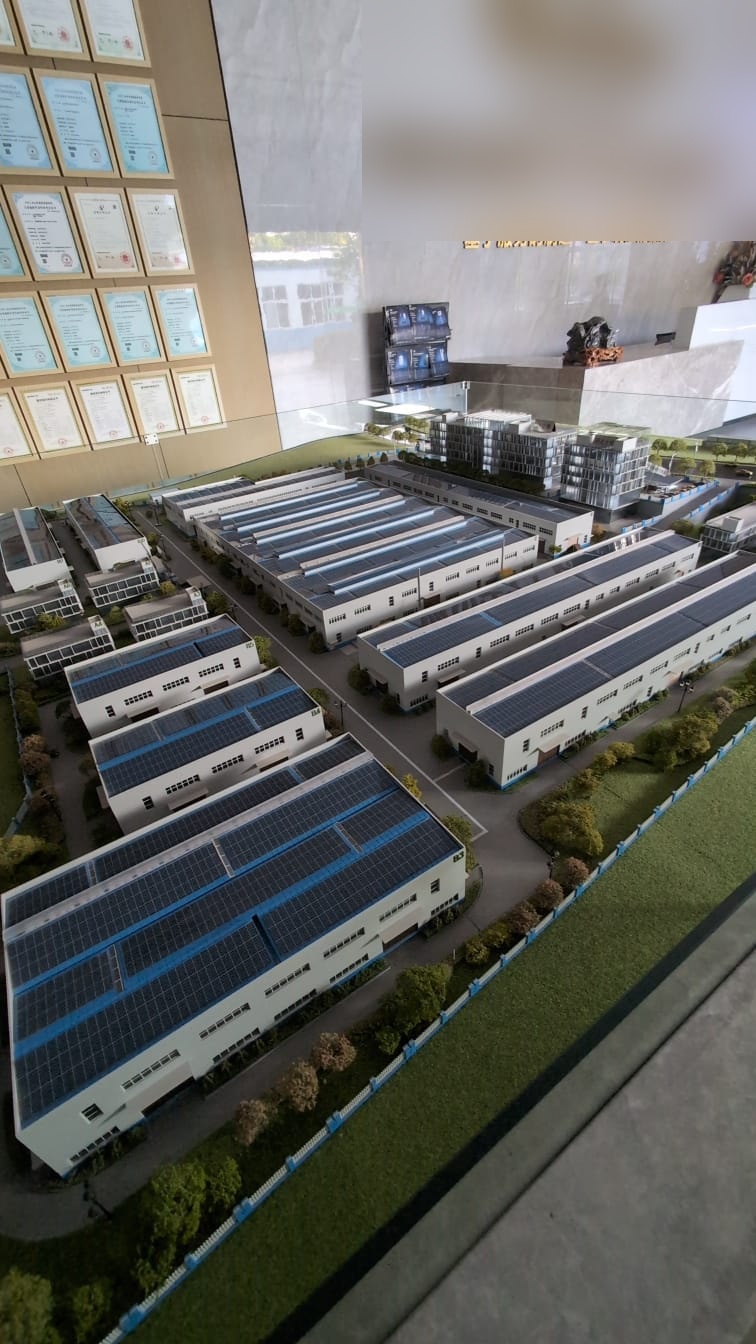 Scale model of an energy technology manufacturing campus visited by the Charginity team